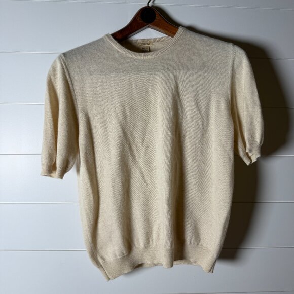 Malo 100% Cashmere Sweater Twin Set -Tank & Cardigan- Cream Size Small- Vintage - Picture 10 of 14